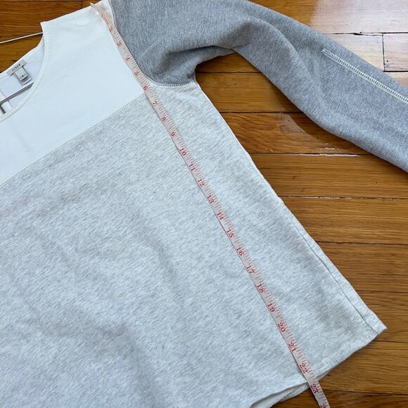 J. Crew Color Block Gray Cream White Back Zip Terry Cloth Sweater Size S - Picture 11 of 12